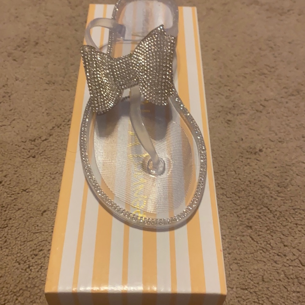 Clear bow sandals